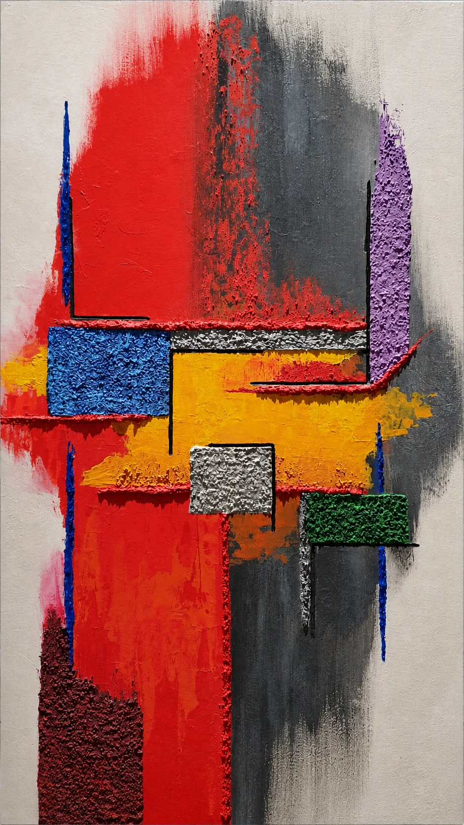 Suspended Structure - Acrylic on wood panel